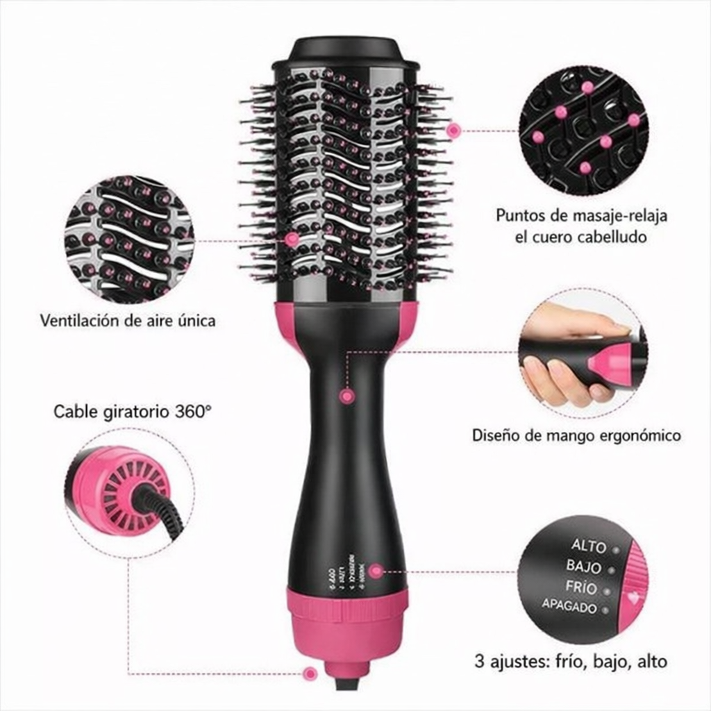 Cepillo Secador One Step: Volumen, alisado y brillo en minutos.