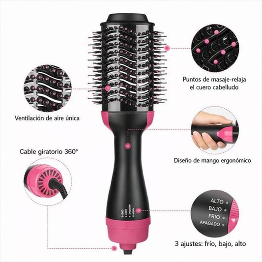 Cepillo Secador One Step: Volumen, alisado y brillo en minutos.