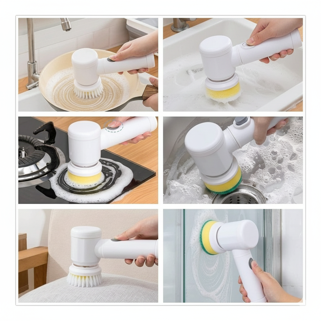 Cepillo Limpiador Giratorio 3 En 1